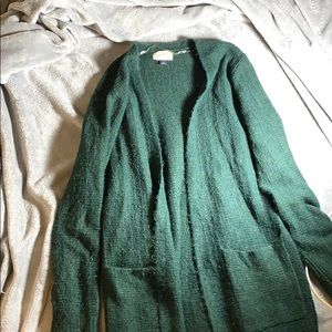 dark green cardigan